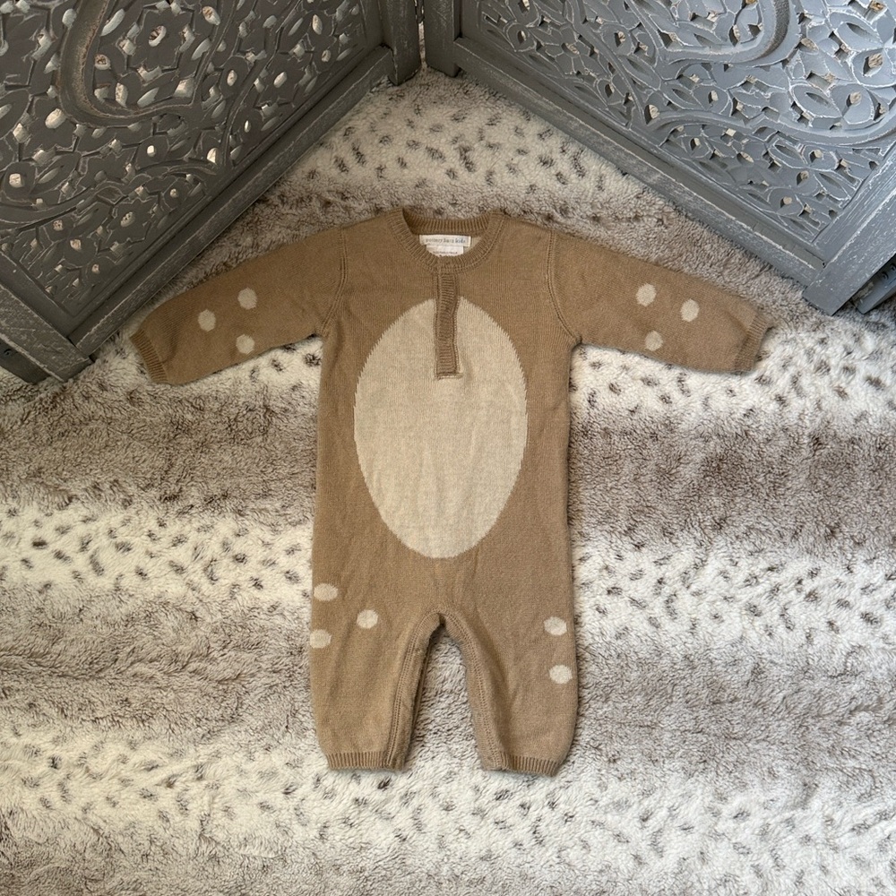 Pottery Barn Kids reindeer bodysuit baby 3-6 months Christmas holiday party